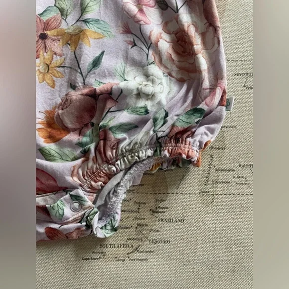 Posh Peanut Ruffle Bubble Romper Long Sleeve Floral Kids One Piece Size 2T - Picture 5 of 7